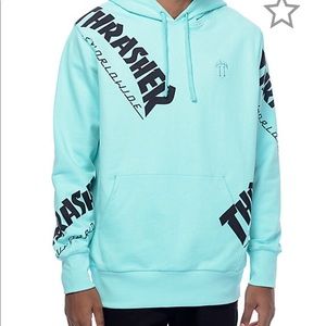 Unisex Huf x Thrasher hoodie mint green